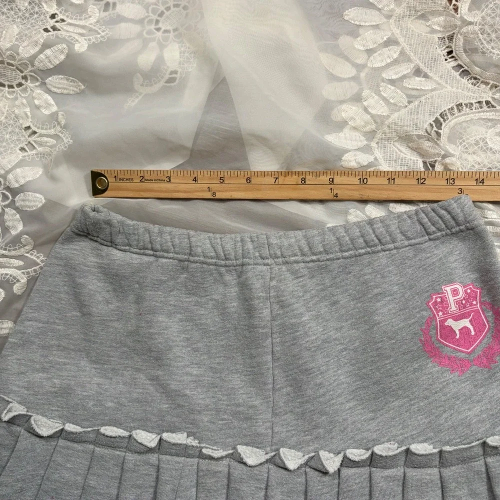 RARE INSANE Y2K Victorias Secret PINK Mini Skirt Pleated Ruffle Phi Beta Pink XS